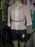 BLUSA MANGA TRES/QUARTOS ROSA E LILAS